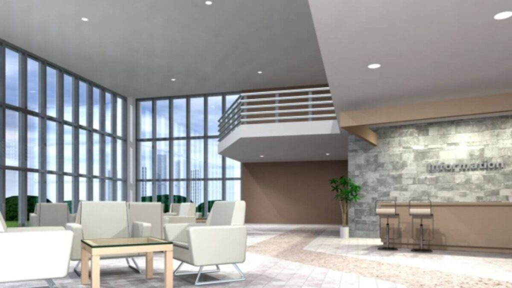 広い病院のエントランス